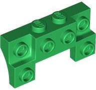 LEGO 14520 - Kostka, Upravená 2 x 4 - 1 x 4 se 2 zapuštěnými výstupky a tenkými bočními oblouky