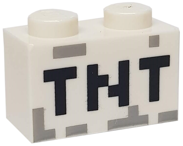 LEGO 3004pb122 - Kostka 1 x 2 s černým pixelovaným vzorem 'TNT'