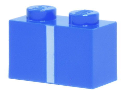 LEGO 3004pb269 - Kostka 1 x 2 s bílým svislým pruhovaným vzorem