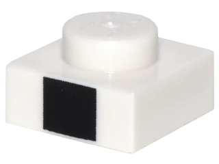 LEGO 3024pb010 - Dlaždice 1 x 1 s černým čtvercovým vzorem