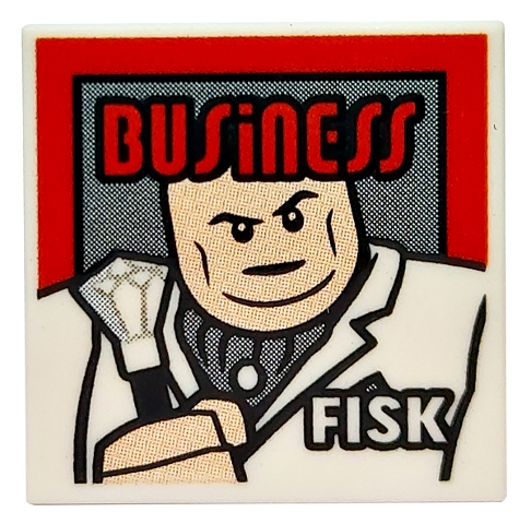 LEGO 3068pb1723 - Dlaždice 2 x 2 se vzorem časopisu „BUSinESS“ a „FISK“
