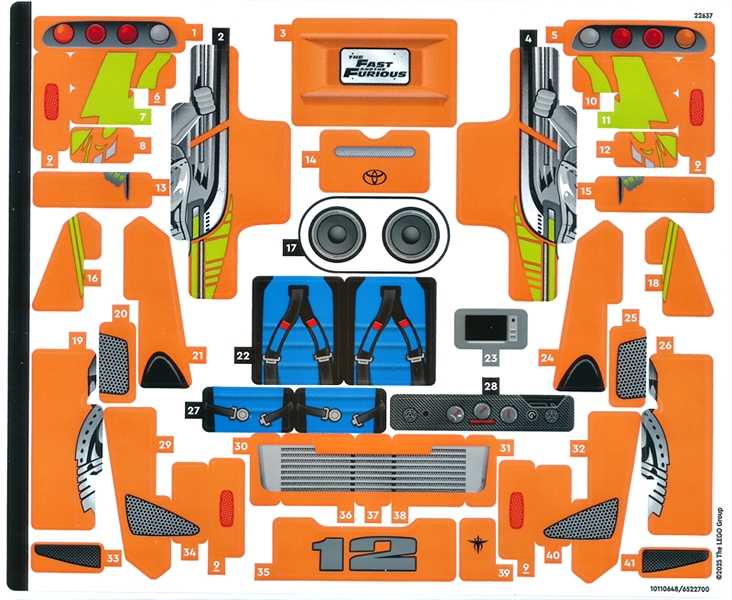 LEGO 42204stk01 - Aršík samolepek pro sadu 42204 - (10110648/6522700)