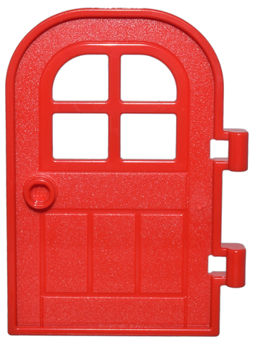LEGO 5257 - Dveře 1 x 4 x 6 se zaoblenou střechou a oknem se 4 tabulkami a úchytem, zesílený okraj