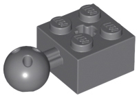 LEGO 57909b - Technic, Upravená kostka 2 x 2 s kulovým kloubem a otvorem pro nápravu se 6 otvory v kouli