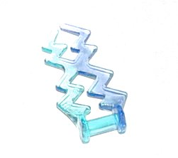 LEGO 59233pb01 - Vlnitá úhlová dvojitá s tyčovou rukojetí (elektrický cikcak) s mramorovaným trans-fialovým vzorem