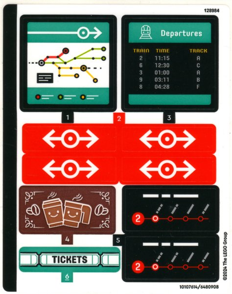 LEGO 60423stk01 - Aršík samolepek pro sadu 60423, List 1 - (10107614/6480908)