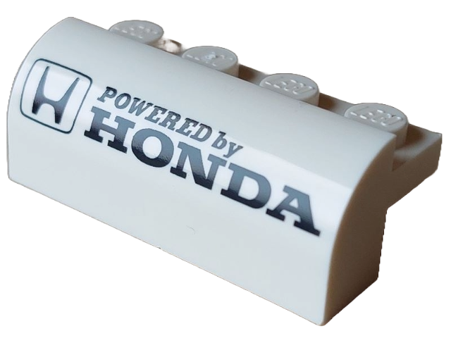 LEGO 6081pb035 - Svah, zakřivený 2 x 4 x 1 1/3 se 4 zapuštěnými výstupky a logem 'POWERED by HONDA'