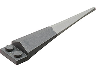 LEGO 61406pb03 - Upravený dlaždice 1 x 2 s úhlovým prodloužením a tvarovaným flexibilním světle modrošedým vzorem na špičce