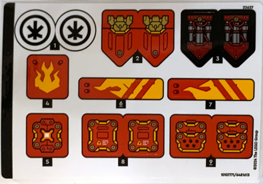 LEGO 71812stk01 - Aršík samolepek pro sadu 71812 - (10107771/6481613)