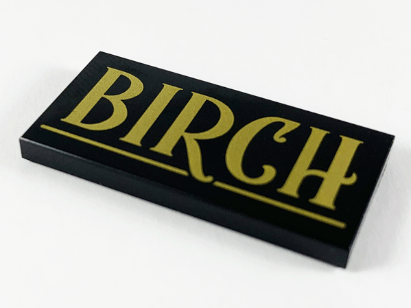 LEGO 87079pb0672 - Dlaždice 2 x 4 se zlatým vzorem „BIRCH“ a podtrženým vzorem