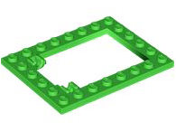 LEGO 92107 - Plát, Upravený rám padacích dveří 6 x 8 Horizontální (Držáky na dlouhé kolíky)