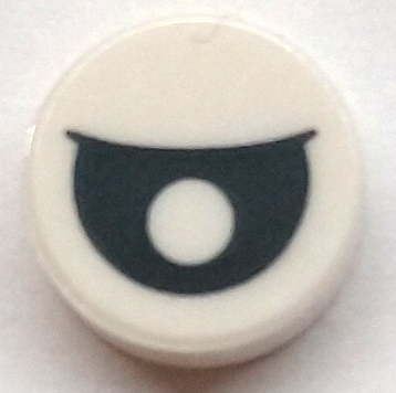 LEGO 98138pb183 - Dlaždice, kulatá 1 x 1 s monoklem, částečně uzavřeným vzorem se středovou zornicí