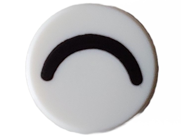 LEGO Part 98138pb364 - Tile, Round 1 x 1 with Black Eye Closed (Thin Curved Line) Pattern