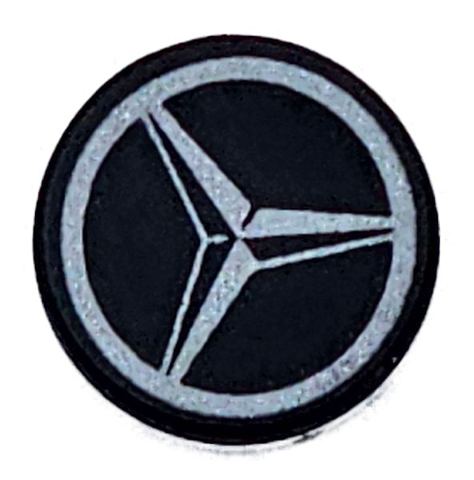 LEGO 98138pb431 - Dlaždice, kulatá 1 x 1 s tmavě stříbrným vzorem loga Mercedes-AMG