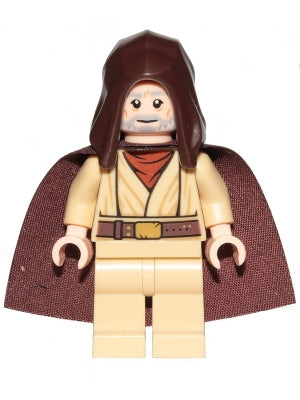 LEGO sw1046 - Obi-Wan Kenobi (Starý, Standardní plášť, Základní kapuce)