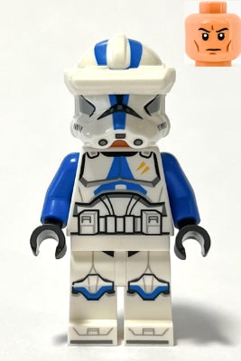 LEGO sw1248 - Specialista na klonované vojáky, 501. legie (fáze 2) - Modré paže, makrodalekohled, nugátová hlava, helma s otvory