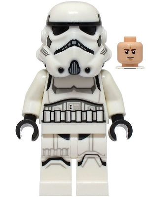 LEGO sw1327 - Imperiální stormtrooper - Muž, dvojitě tvarovaná helma se světle modrošedými panely na zádech, ramenní popruhy, hlava ve světle nugátové barvě