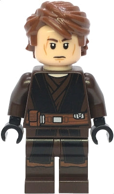 LEGO sw1398 - Anakin Skywalker - Tmavě hnědý a černý hábit, černé ruce (75401)