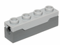 LEGO 15301c01 - Odpalovač projektilů, pružinový vystřelovač 1 x 4 se světle modrošedým vrškem