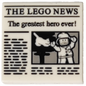 LEGO 3068pb1105 - Dlaždice 2 x 2 s novinami 'THE LEGO NEWS' a vzorem 'Největší hrdina všech dob!'