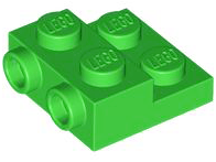 LEGO 4304 - Plate, Modified 2 x 2 x 2/3 with 2 Studs on Side - Hollow Bottom Tube