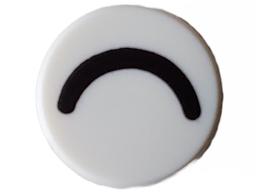 LEGO Part 98138pb364 - Tile, Round 1 x 1 with Black Eye Closed (Thin Curved Line) Pattern