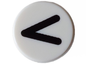 LEGO Part 98138pb365 - Tile, Round 1 x 1 with Black Eye Shut Tight / Letter V / Less Than Sign / Greater Than Sign (Thin Line) Pattern