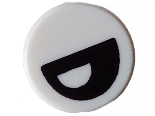 LEGO Part 98138pb366 - Tile, Round 1 x 1 with Black Eye Partially Closed with Off-Center Half Circle Pupil Pattern