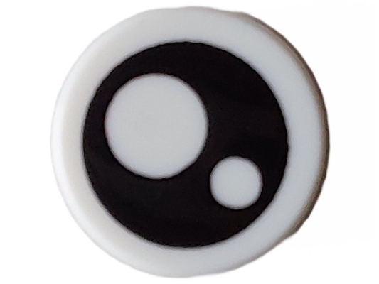 LEGO Part 98138pb367 - Tile, Round 1 x 1 with Black Eye with Pupil and Circle Pattern