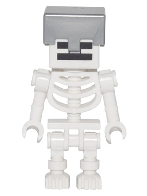 LEGO min032 - Kostra, Minecraft - Plochá stříbrná helma
