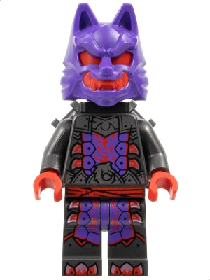LEGO njo903 - Vlčí maska ​​bojovníka - tmavě fialová a červená maska, držák na krk